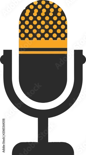 Vibrant Microphone with Yellow Dots.