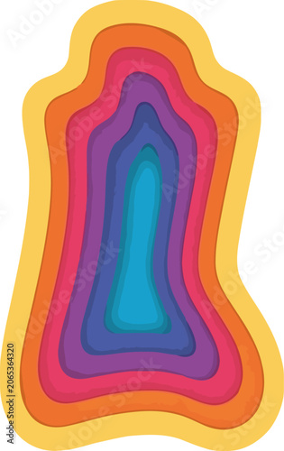 Vibrant multicolored abstract shape design.