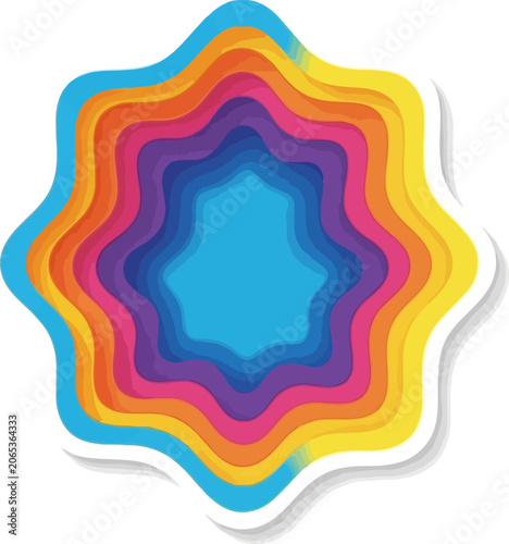 Vibrant Multicolored Abstract Shape Design.