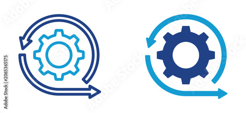 Dual Color style collection icon of Continuous Improvement