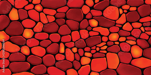 Obraz na plátně Abstract fiery red and orange organic mosaic pattern background with abstract ba