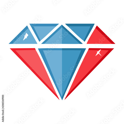 Flat design diamond gemstone icon