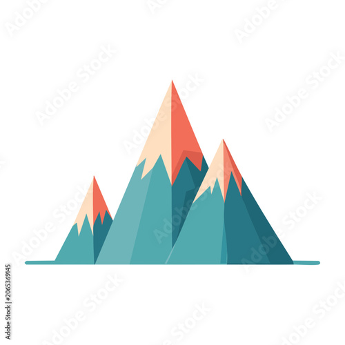 Flat design mountain range illustration