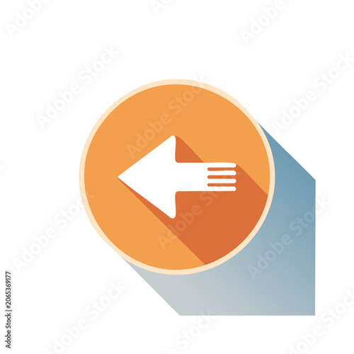 Orange circular arrow button with transparent background