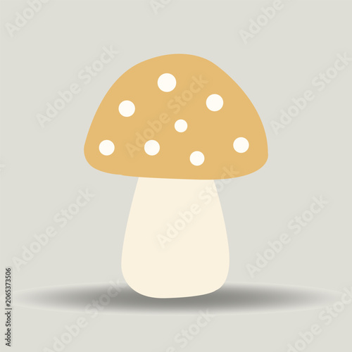Cute Forest Mushroom Scandinavian Nursery Vector Illustration