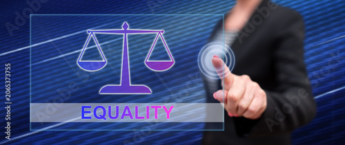 Foto Woman touching an equality concept