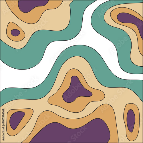 Contour flow blue and purple pattern line color fo background