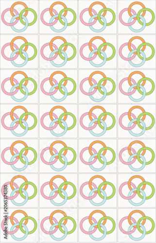 Circle rounded connecting chain for pattern background