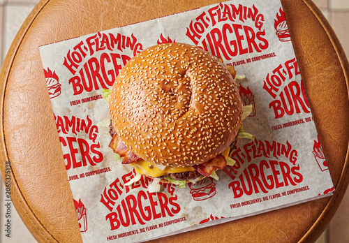Burger Wrapping Paper Mockup