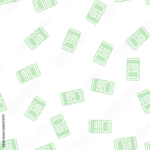 Fotografie terminal for buying ticket glyph vector seamless pattern