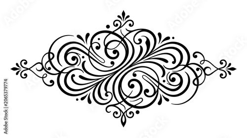 Intricate Black Floral Ornate Design 1.
