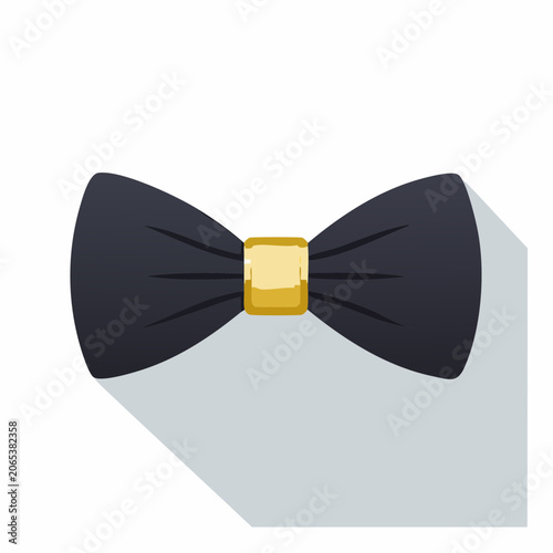 Black Bow Tie with Gold Accent