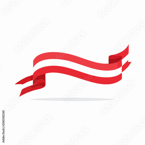 Austrian Flag Ribbon Banner