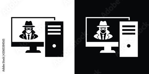 Картината върху платно Computer hacking and cyber crime icon vector