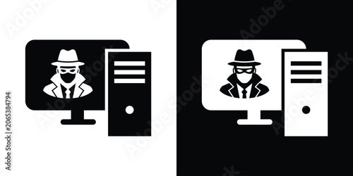 Fotografija Computer hacking and cyber crime icon vector