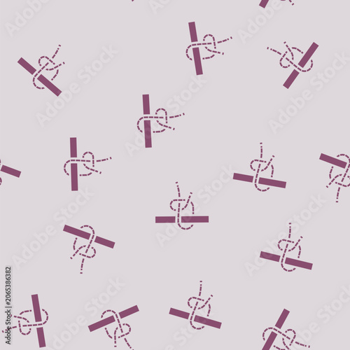 Canvastavla half hitch nautical knot glyph vector seamless pattern