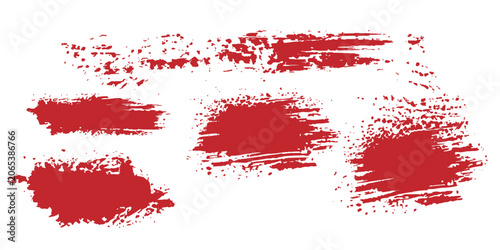 Red ink splashes and paint splatter grunge texture background design with abstract ink stains and drops illustration