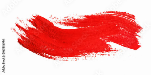 Schilderij op canvas Red lip gloss splash with grunge ink and watercolor texture design on white back
