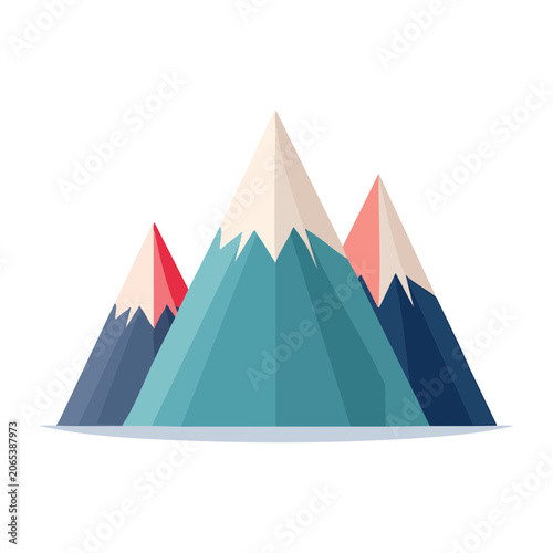 Flat design mountain range illustration