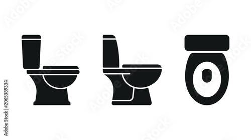 Bild auf Leinwand Toilet and Bathroom Fixture Icons