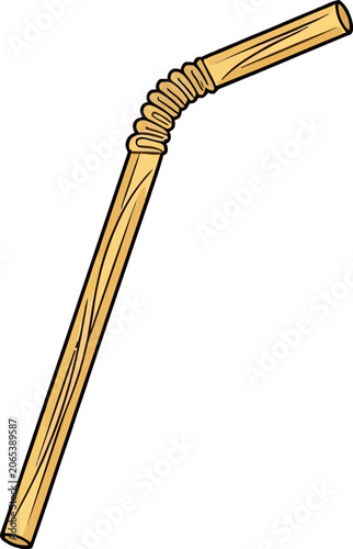 Wooden cane walking stick accessory.