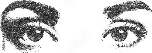 Eye y2k retro stipple art iris brutalist halftone vector png transparent, vision 2000s photocopy effect tattoo aesthetic