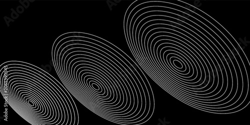 Obraz na plátne Seamless circular lines pattern radio wave background, radio wave illustration background