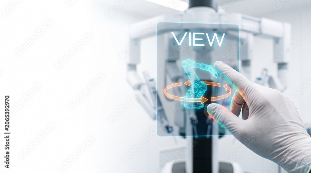 Fototapeta premium SmartSurgeryControl-360ViewHologram-RoboticCameraAR-CleanHUD