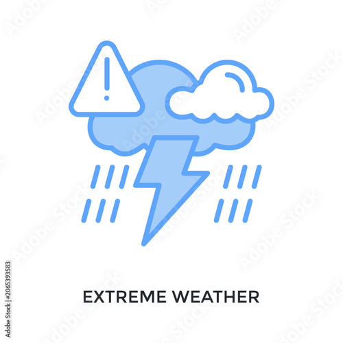 Tableau sur toile Extreme Weather Icon Lineal Blue Style