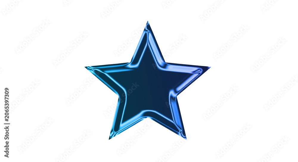 Obraz premium A shiny blue star symbol with a glowing outline