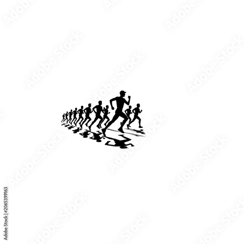 Running Motion Sequence Athlete Silhouette Illustration