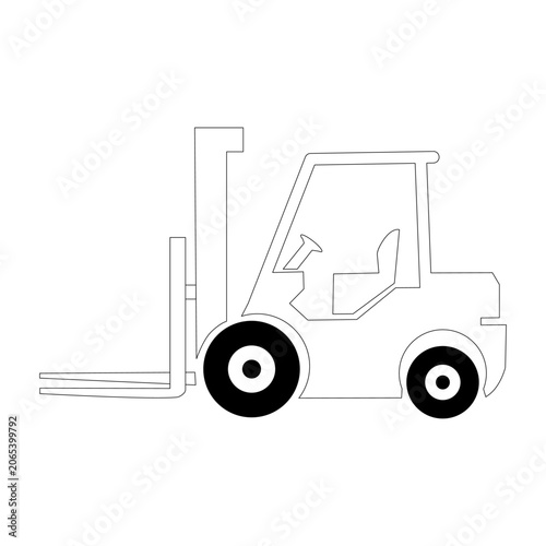 illustration showing forklift icons, The graphic represents material handling equipment for industrial and logistical applications.