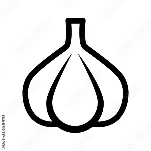 Image showcases garlic icons ,line art, a white backdrop