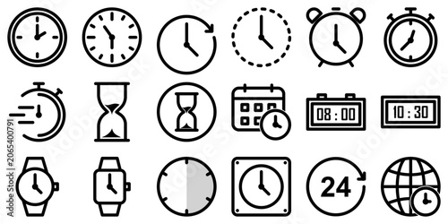 Foto set of vector icons of time icons, suitable for additional design for banner or