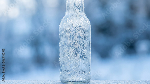  Intricate Frost Crystals in Cooling Blue