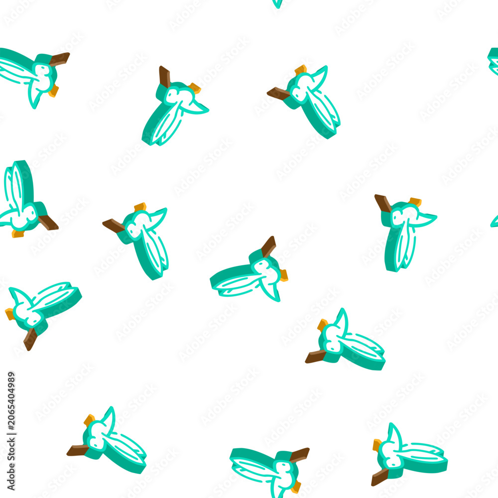 Obraz premium colibri little bird isometric seamless pattern. colibri little bird sign illustration