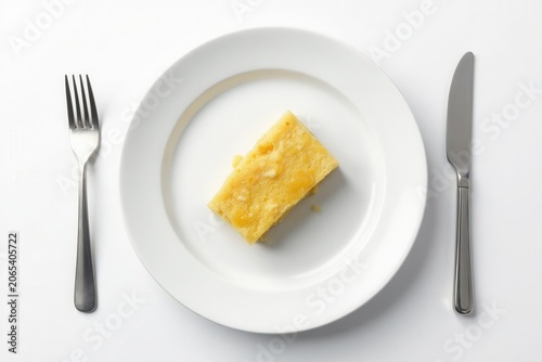 Empty white placemat, isolated on white, ready for food design, minimal, clean, design