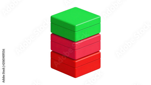 Stack of Colored Blocks Transparent Background