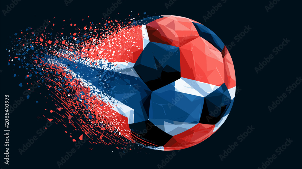 Fototapeta premium Norway soccer banner. Norway football wallpaper. Dynamic national football team poster