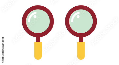 Foto Two Magnifying Glasses Side by Side, Search and Discovery Concept