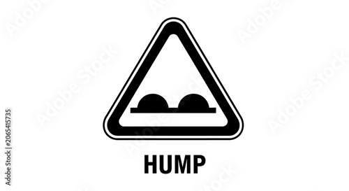 Fotografia Road Hump Warning Sign - Traffic Safety Alert
