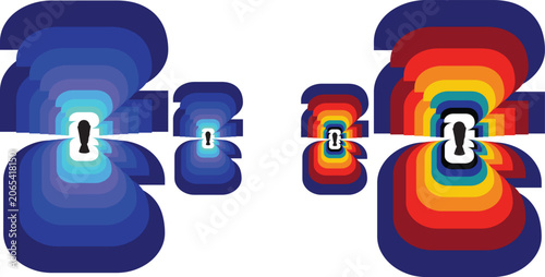 Canvastavla Abstract 2026 world cup background with colorful curved lines and trophy silhoue