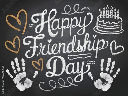 Happy Friendship Day chalkboard design