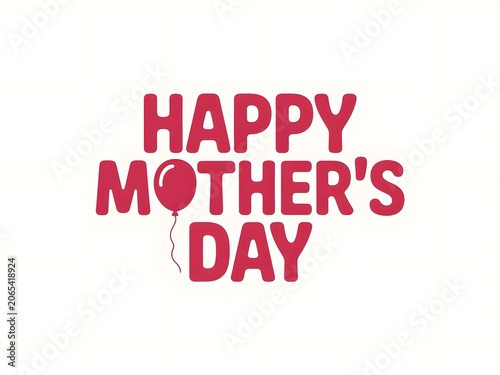 Happy Mother's Day Typography with Balloon Icon