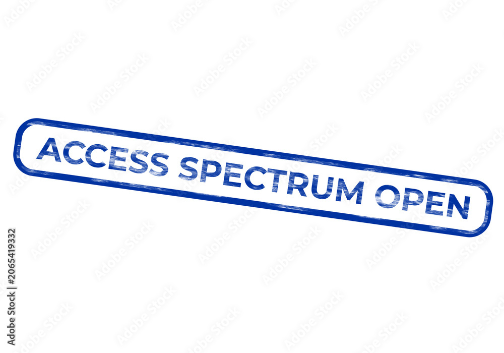 Fototapeta premium A rectangular stamp with the text access spectrum open isolated on a transparent background