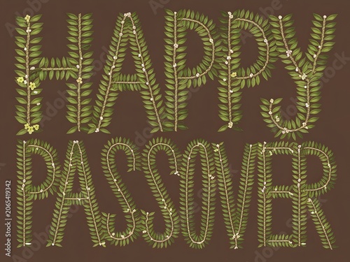 Happy Passover Eco Typography Craft Design