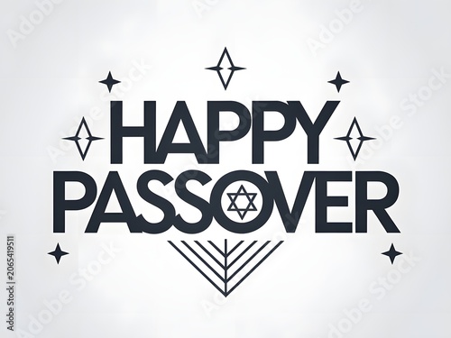 Happy Passover Silhouette Typography Symbol