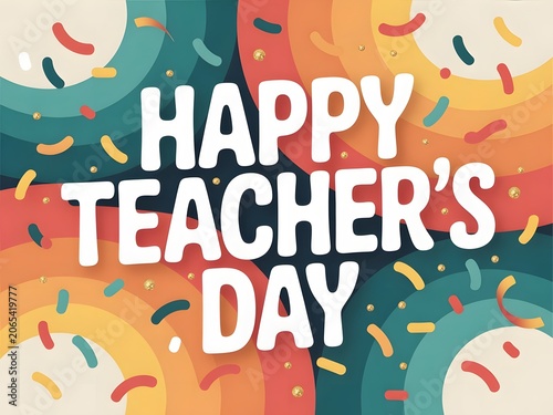 Happy Teacher's Day Abstract Typography Wallpaper