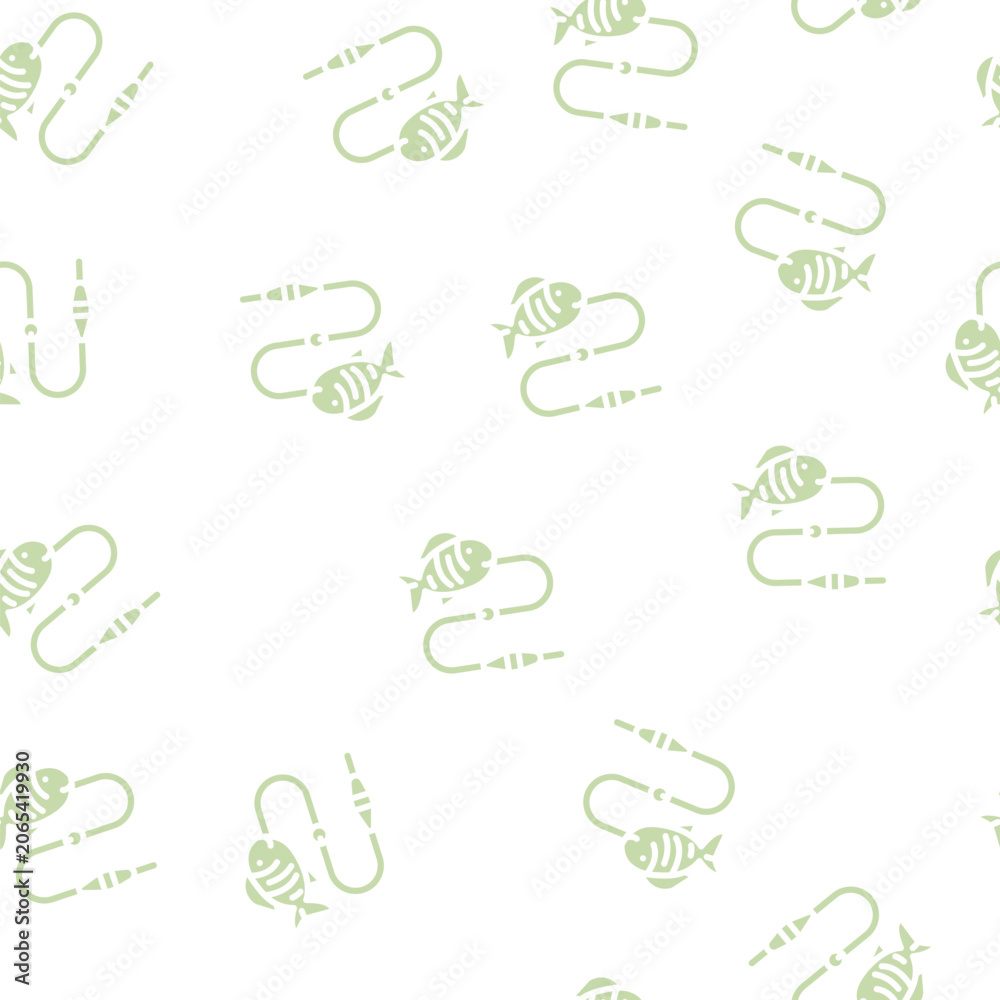Fototapeta premium fishing for relax glyph vector seamless pattern. fishing for relax signthin illustration