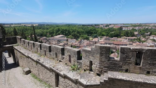 Medieval Towers of Carcassonne Castle on a Sunny Day